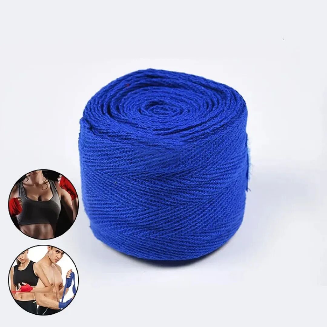 Bandage Protection Les Mains Pour Kickboxing, 2 Pcs Bandages De Boxe Bleu thumbnail 3