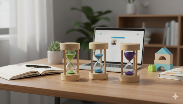 Minuteur Sablier 5 Minutes En Bois Naturel Au Design Raffiné (colleur Aléatoire)