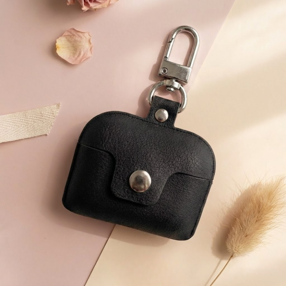Etui En Cuire Pour Airpods Pro - Noir