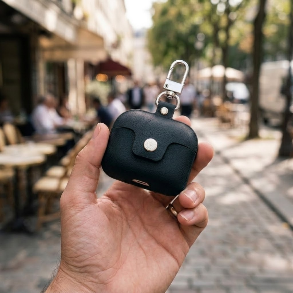 Etui En Cuire Pour Airpods Pro - Noir