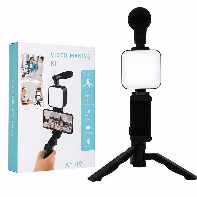 Kit Trépied Vidéo Ay-49 Avec Micro