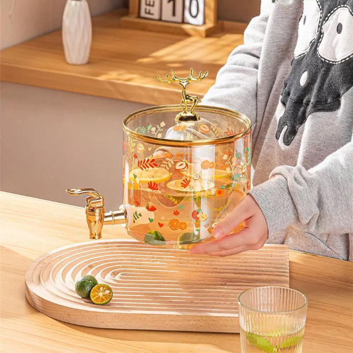 Distributeur À Boisson En Verre Avec Robinet Pratique thumbnail 5