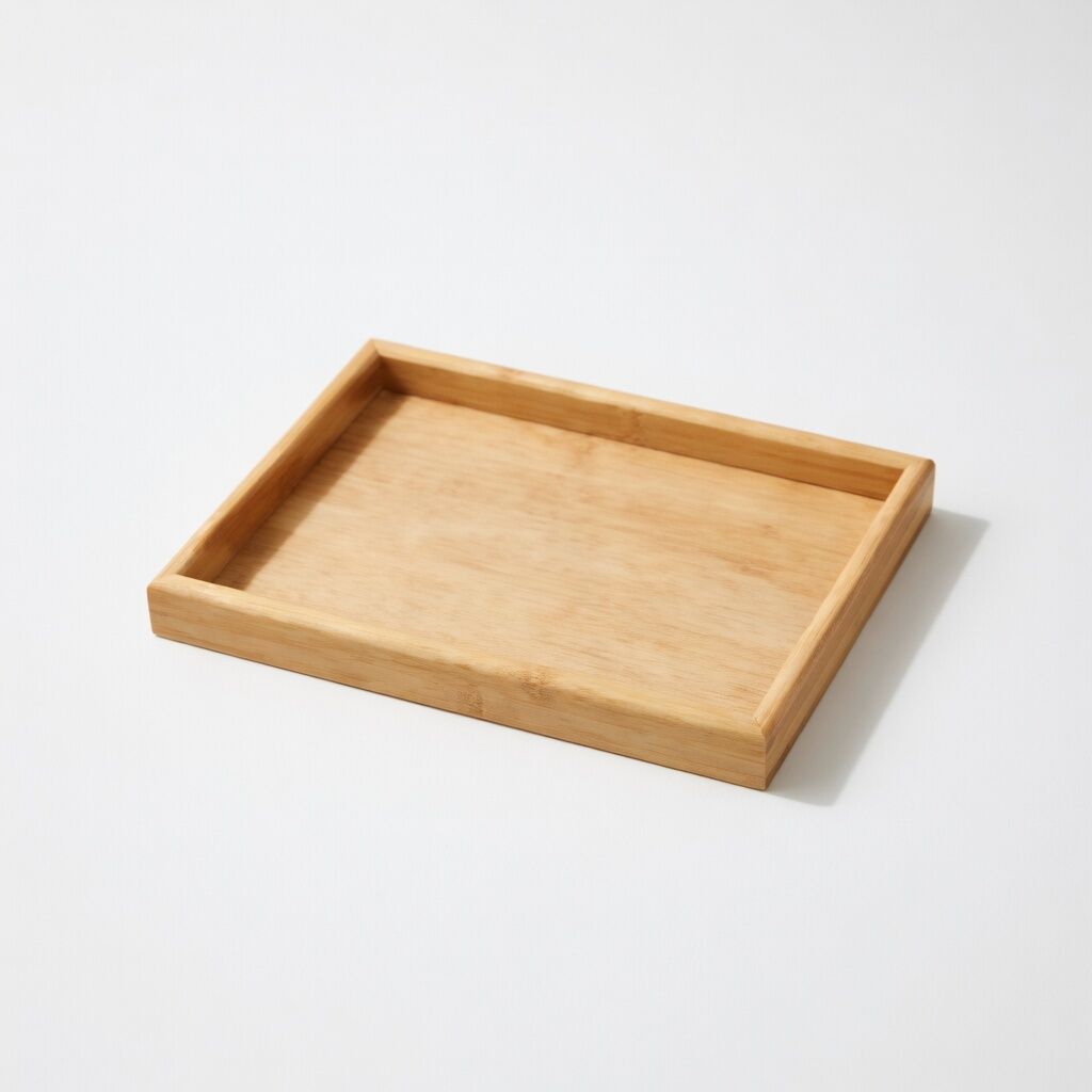 Plateau De Service Rectangulaire En Bois Et Bambou Au Design Élégant thumbnail 6
