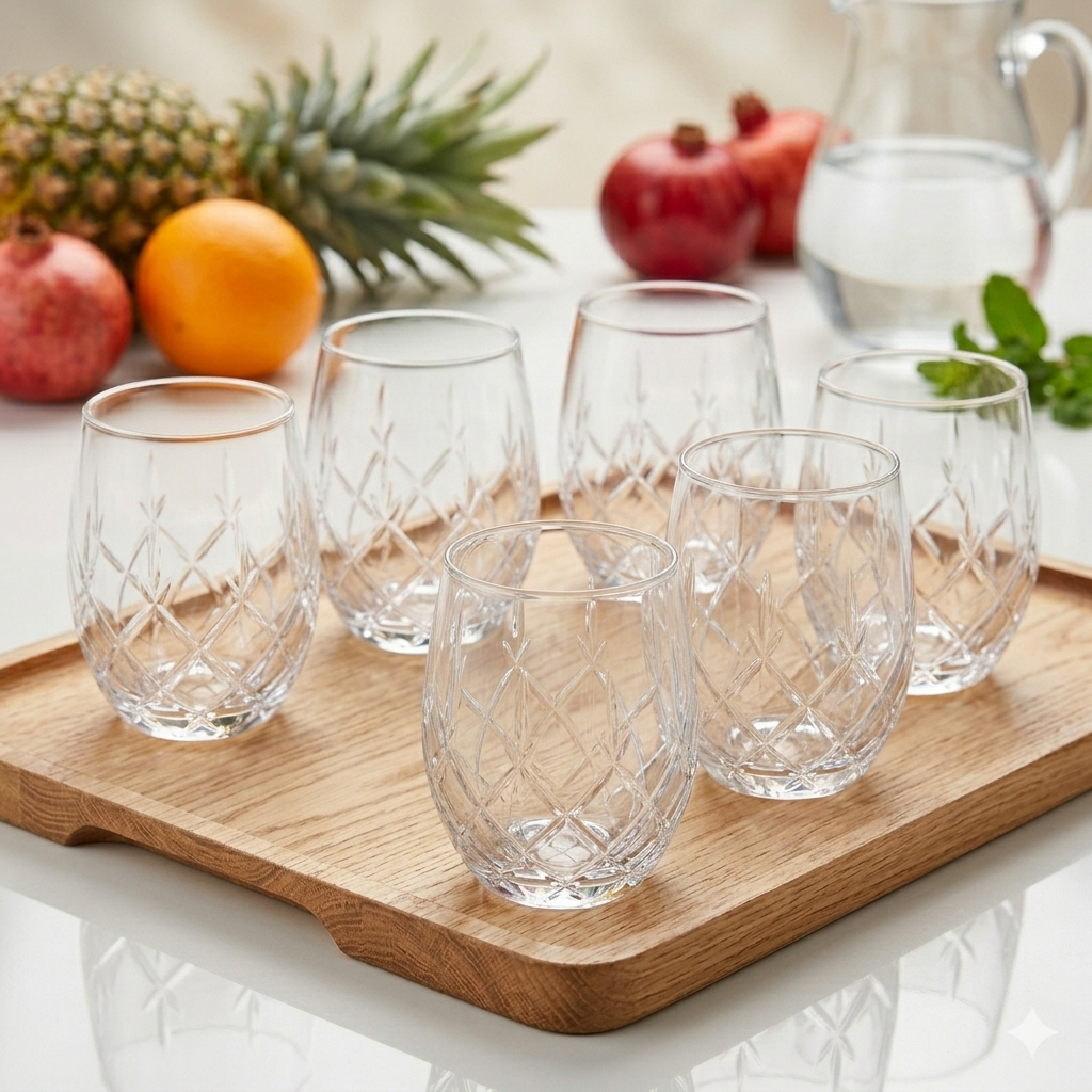Ensemble Raffiné De 6 Verres À Boisson En Verre Transparent thumbnail 4