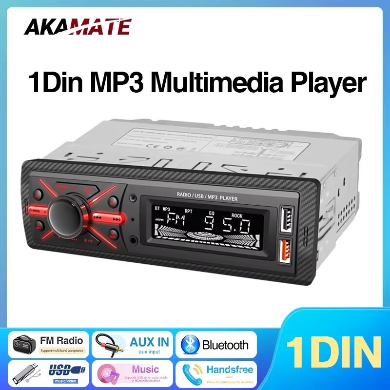Poste Radio Voiture, Lecteur Mp3 Bluetooth Pour Voiture, Lumière Sept Couleurs Haute Puissance 12v,fm/aux/usb,disque Flash,machine,charge De Téléphone Haute Fidélité thumbnail 1