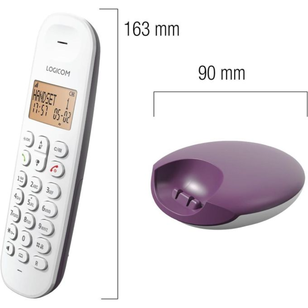 Téléphone Fixe Sans Fil Logicom Iloa 150 Couleur Aléatoire + 2 Piles Rechargable Gratuit thumbnail 4