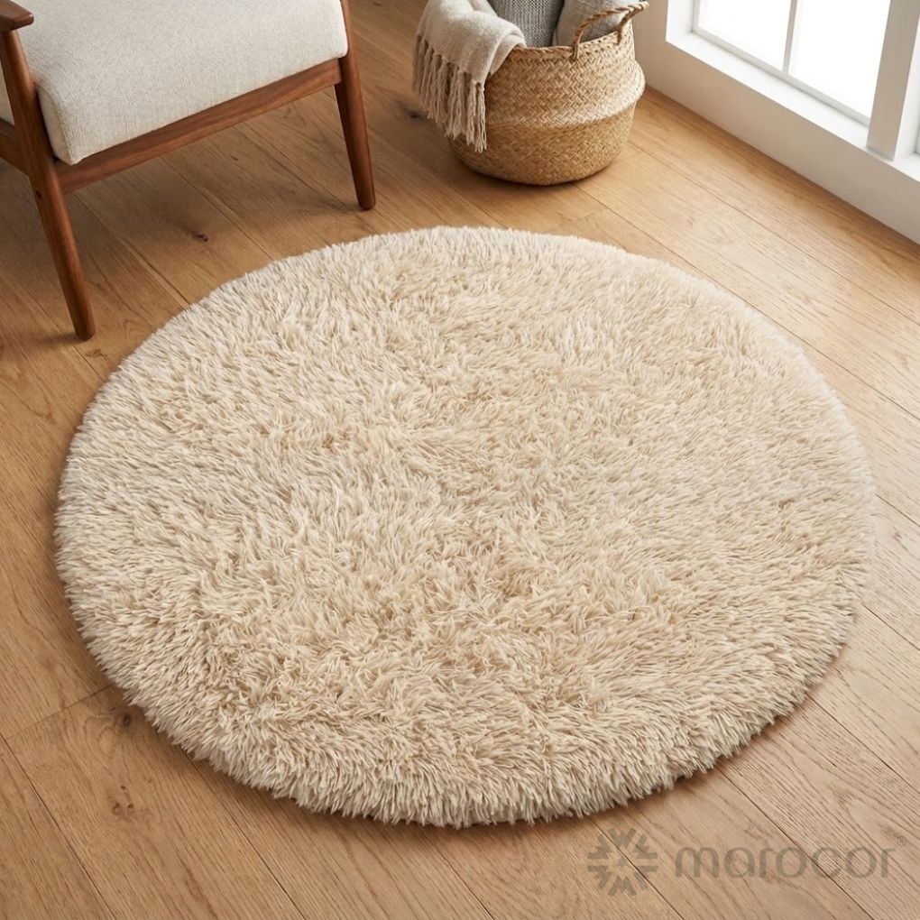 Tapis Rond À Poils Longs thumbnail 1
