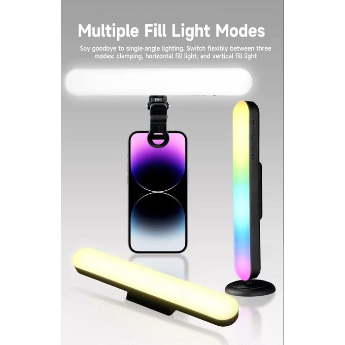 Bâton Lumineux Led Rgb Avec Support Et Clip Magnétique Rechargeable thumbnail 4