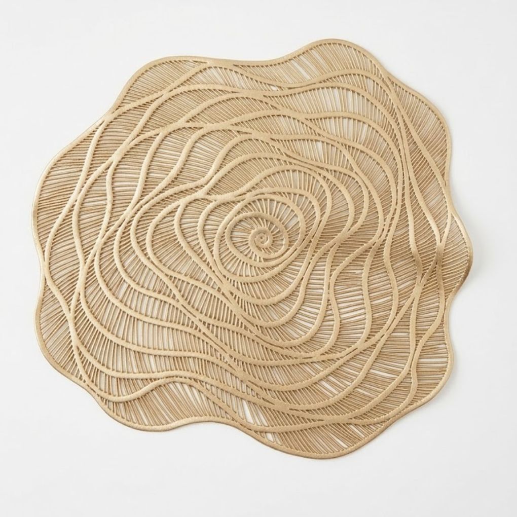 Nappe De Table Filigrane Doré - Motif Spiral Design Set De Table