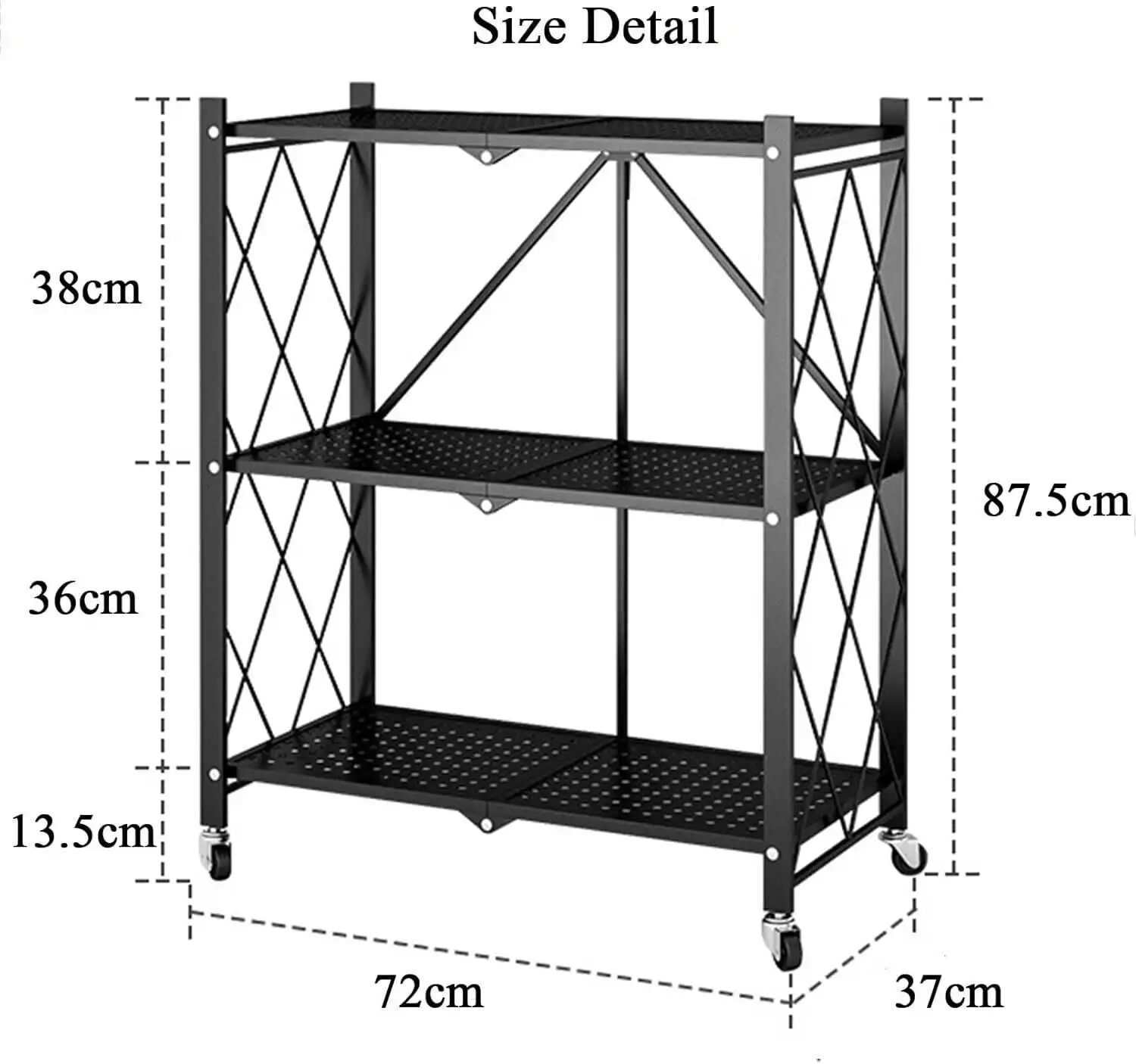 Étagère Industrielle Pliable Sur Roulettes thumbnail 3