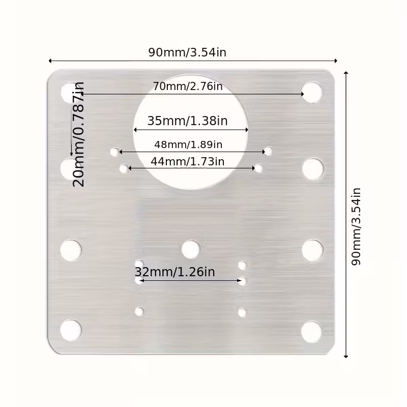 Lot De 2 Plaque De Réparation De Charnière D'armoire En Acier Inoxydable thumbnail 5