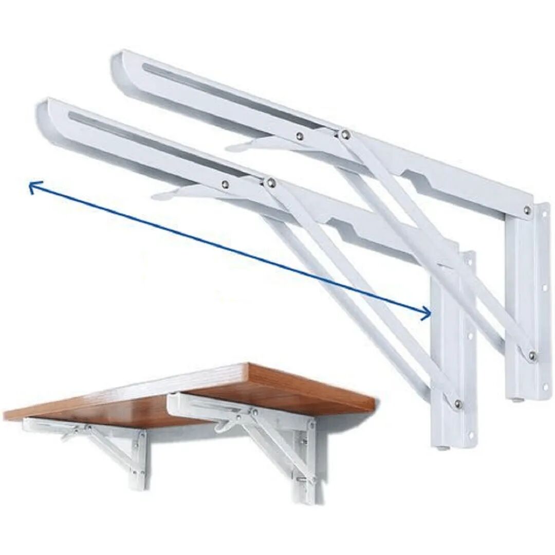 2 Pcs Équerre Support Table Pliable, Support Étagère Pliant 40cm thumbnail 1