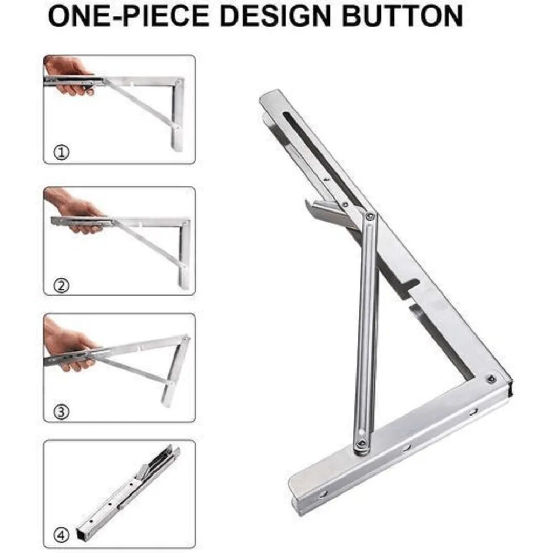 2 Pcs Équerre Support Table Pliable, Support Étagère Pliant 40cm thumbnail 2