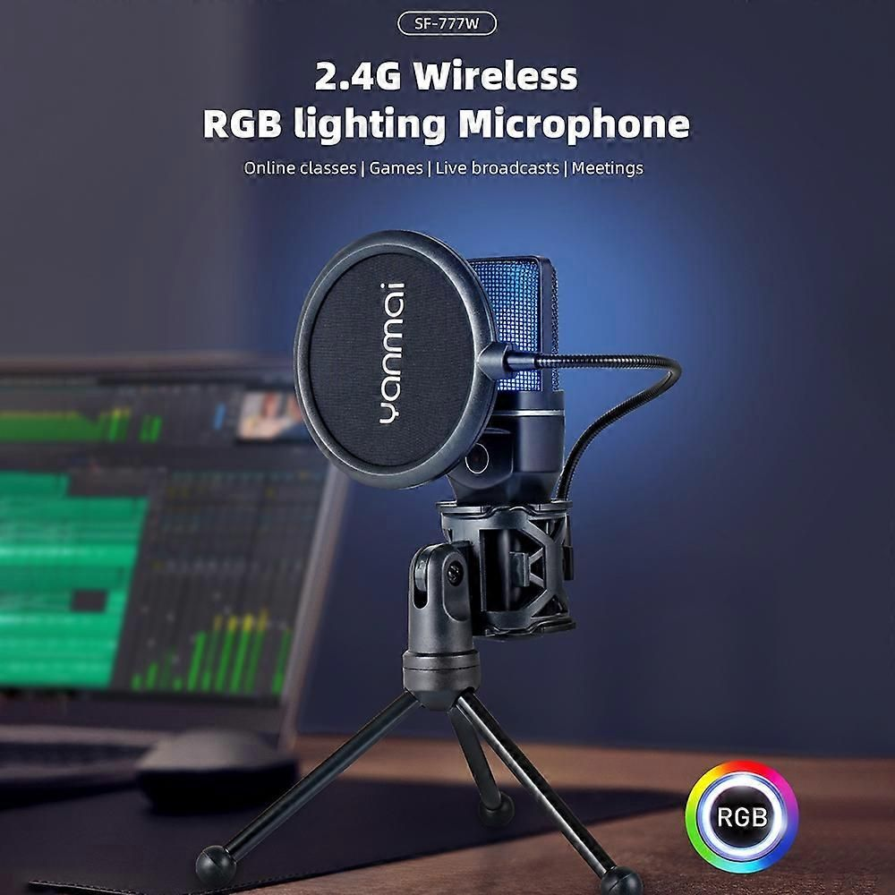 Micro sans fil SF-777W RGB – gaming & streaming, réduction de bruit ANC.