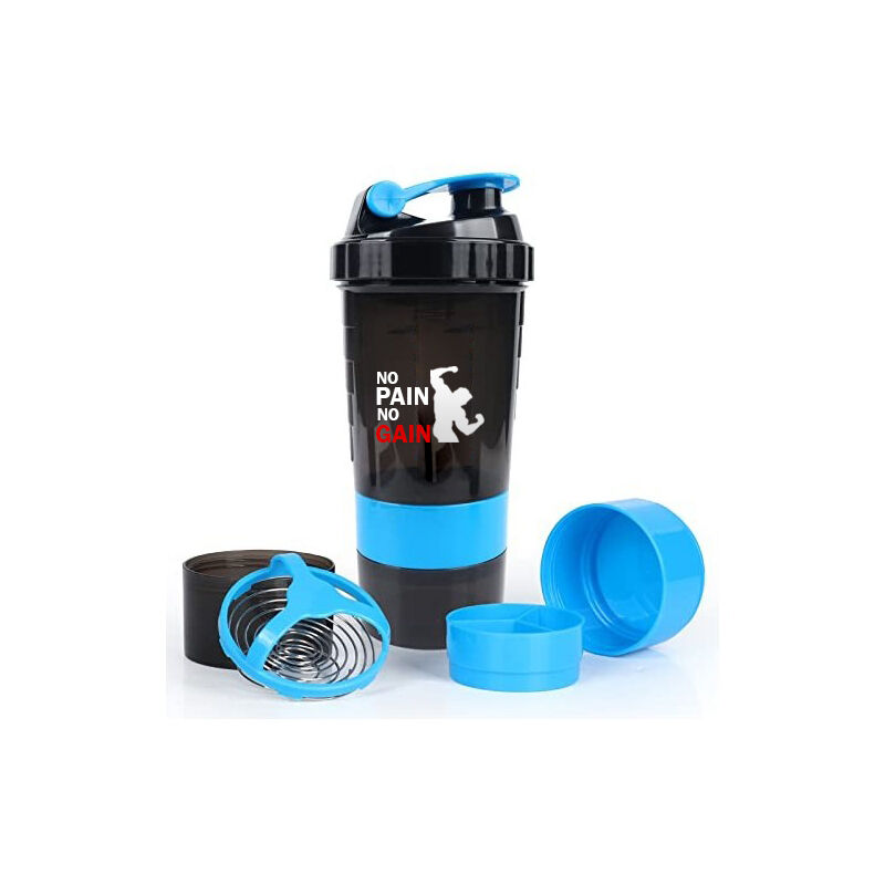 Shaker À Protéines Avec Compartiments À Poudre Anti-fuite - Sans Bpa