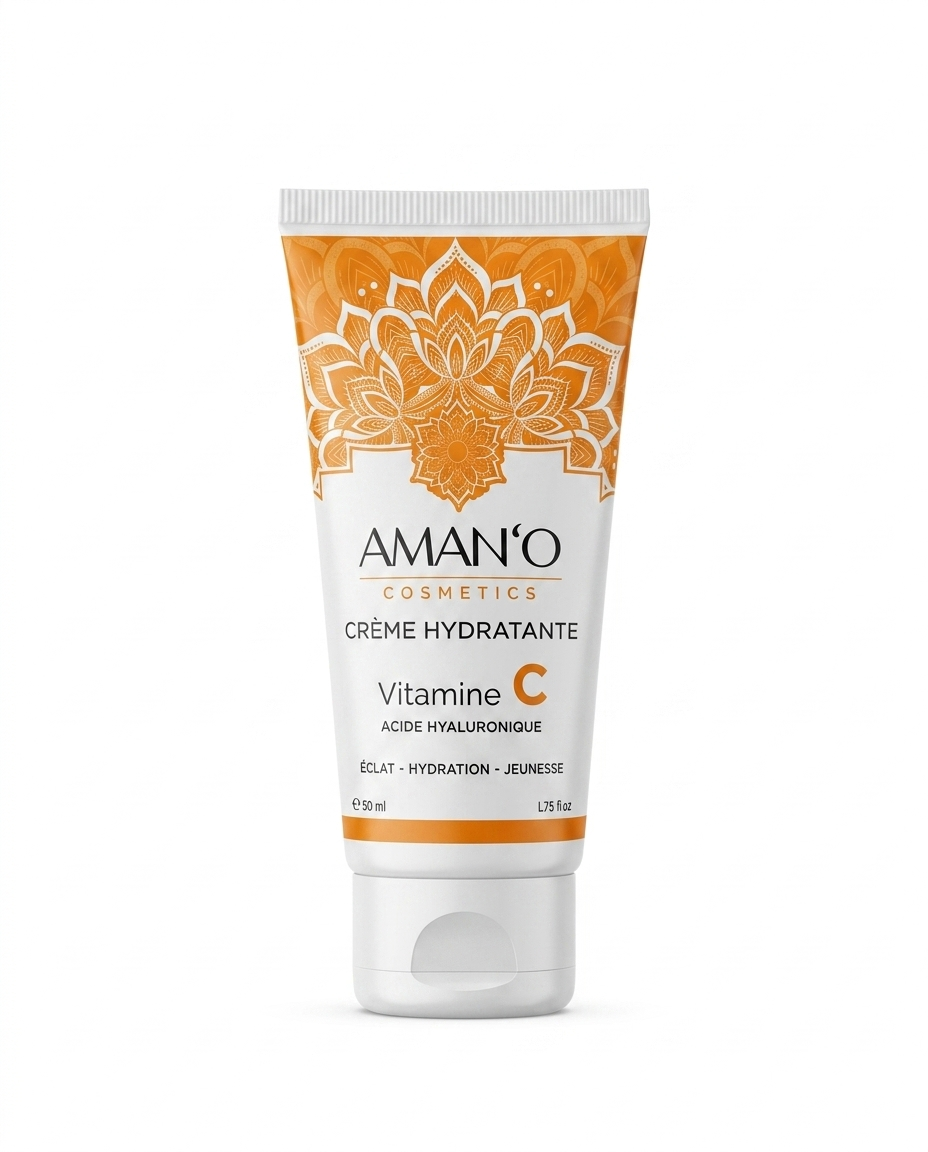 Crème Hydratante Visage Vitamine C & Acide Hyaluronique – Éclat & Hydratation Intense