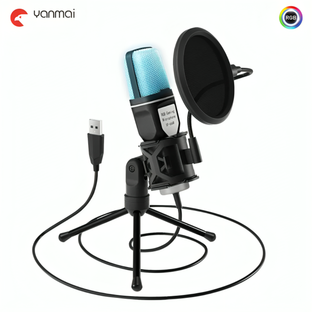 Microphone Rgb Sf-666r – Usb Avec Éclairage Rgb & Qualité Pro