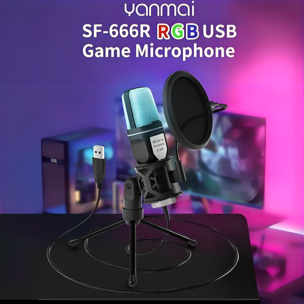 Microphone Rgb Sf-666r – Usb Avec Éclairage Rgb & Qualité Pro