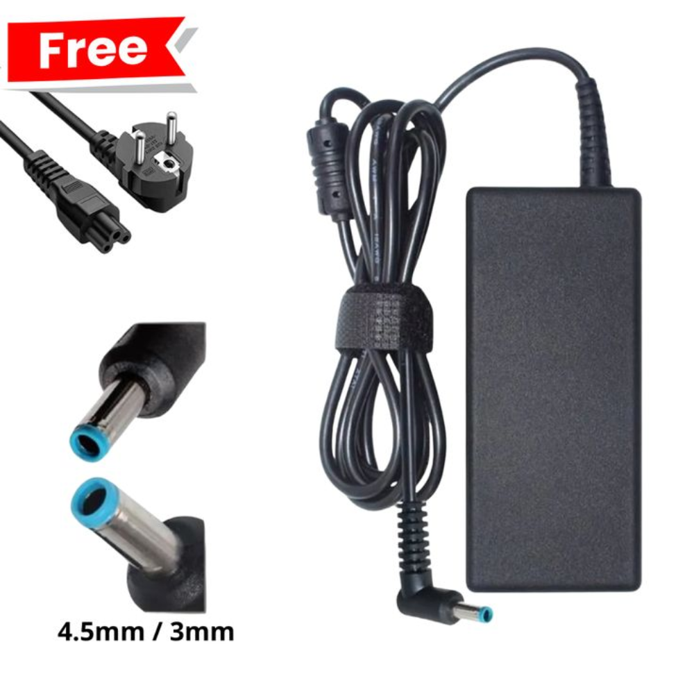 Chargeur pour pc portable HP + cable alimentation Gratuit thumbnail 1