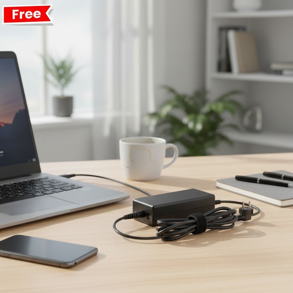 Chargeur pour pc portable HP + cable alimentation Gratuit thumbnail 2