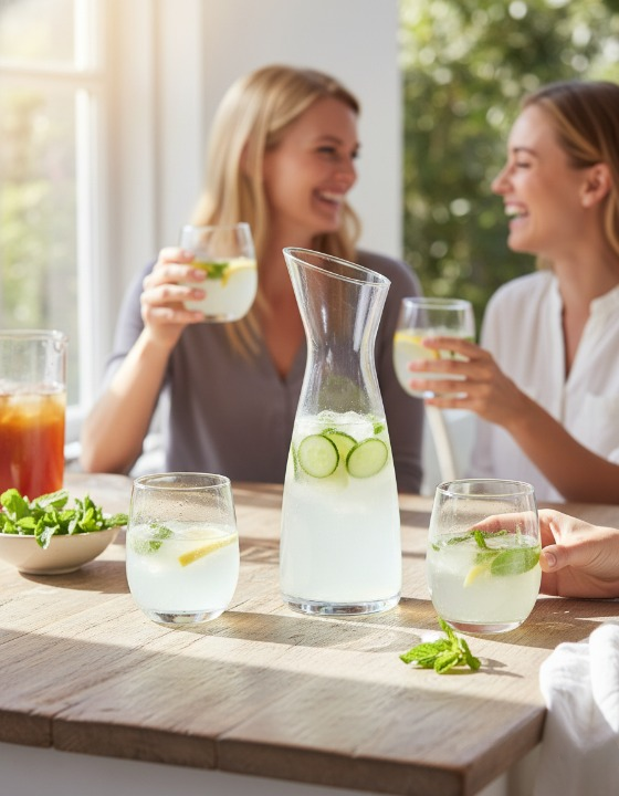 Ensemble De 7 Pièces En Verre Transparent : Verres Et Récipient Polyvalent thumbnail 4