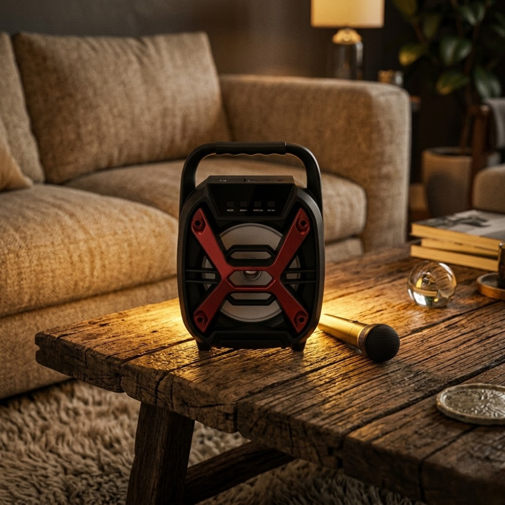 Enceinte Karaoke Bluetooth Portable Avec Microphone - Couleur Aleatoire