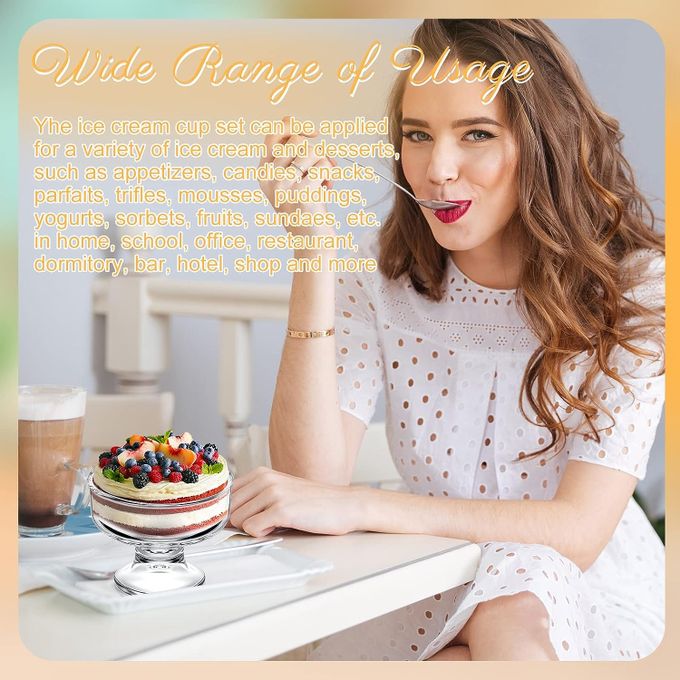 Ensemble De 6 Bols En Verre Pour Glaces, Salades Et Fruits thumbnail 4