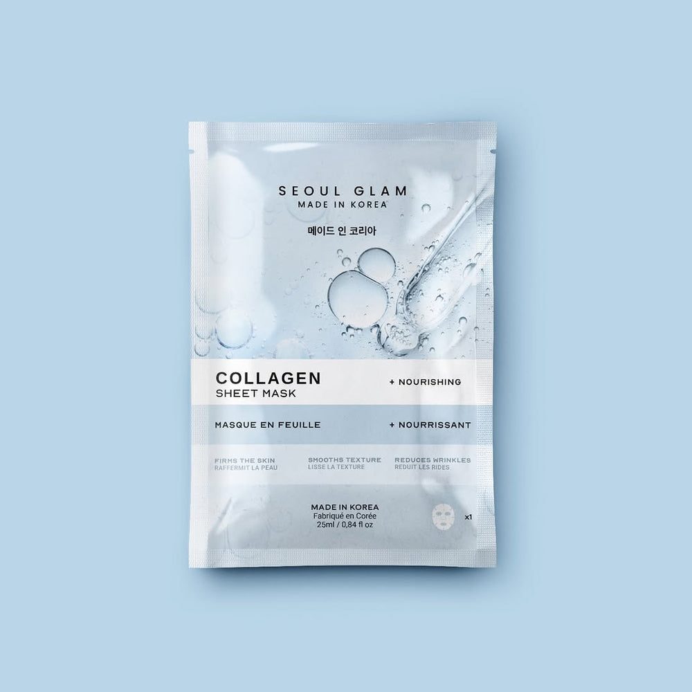 Seoul Glam Collagen Sheet Mask – Masque Tissu Raffermissant & Hydratant Au Collagène