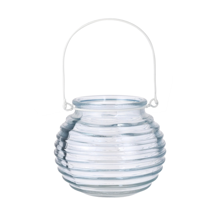 Lanterne Décorative Avec Poignée Et Support Pour Bougie Design Ondulé