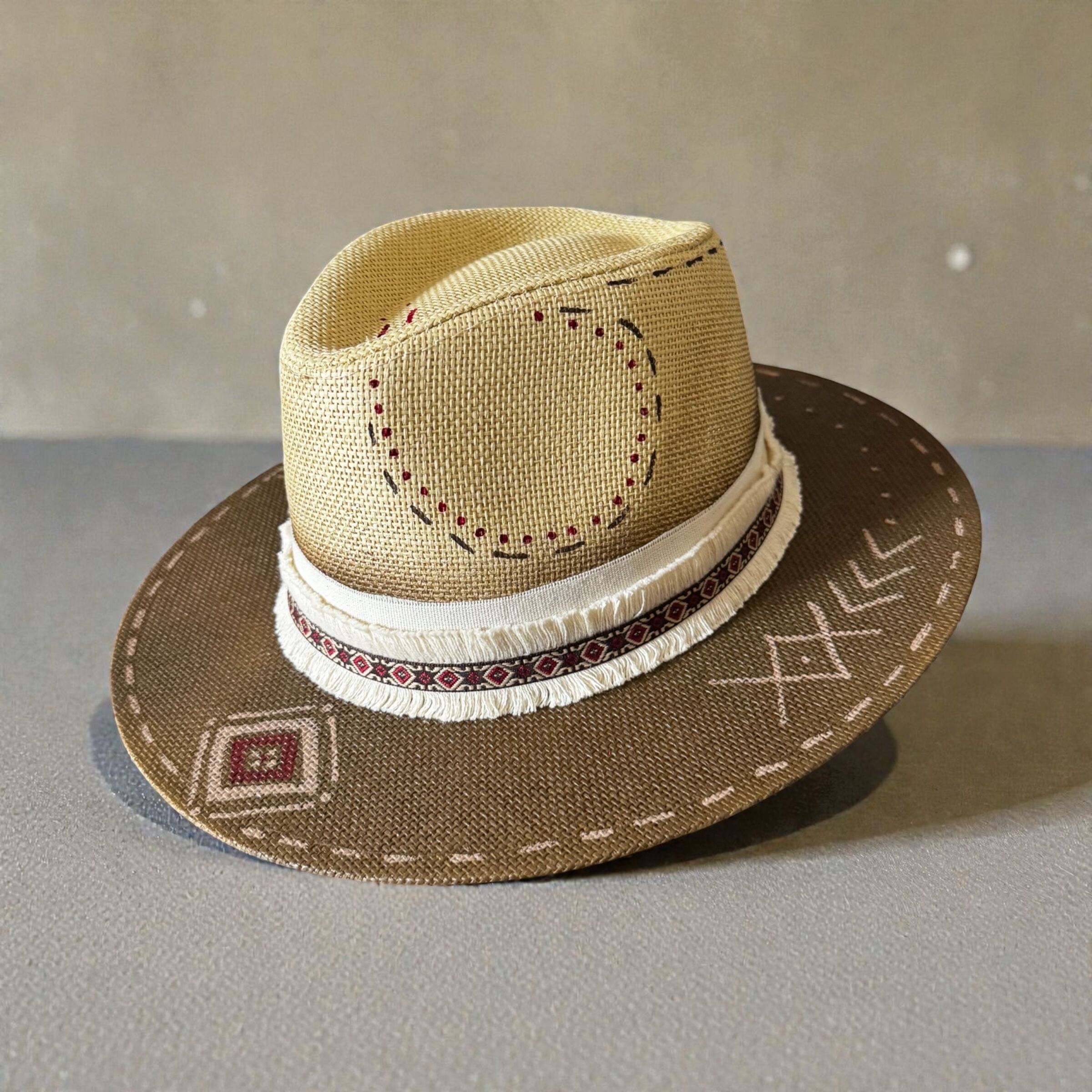 Hand-painted Hat - Casa Brown