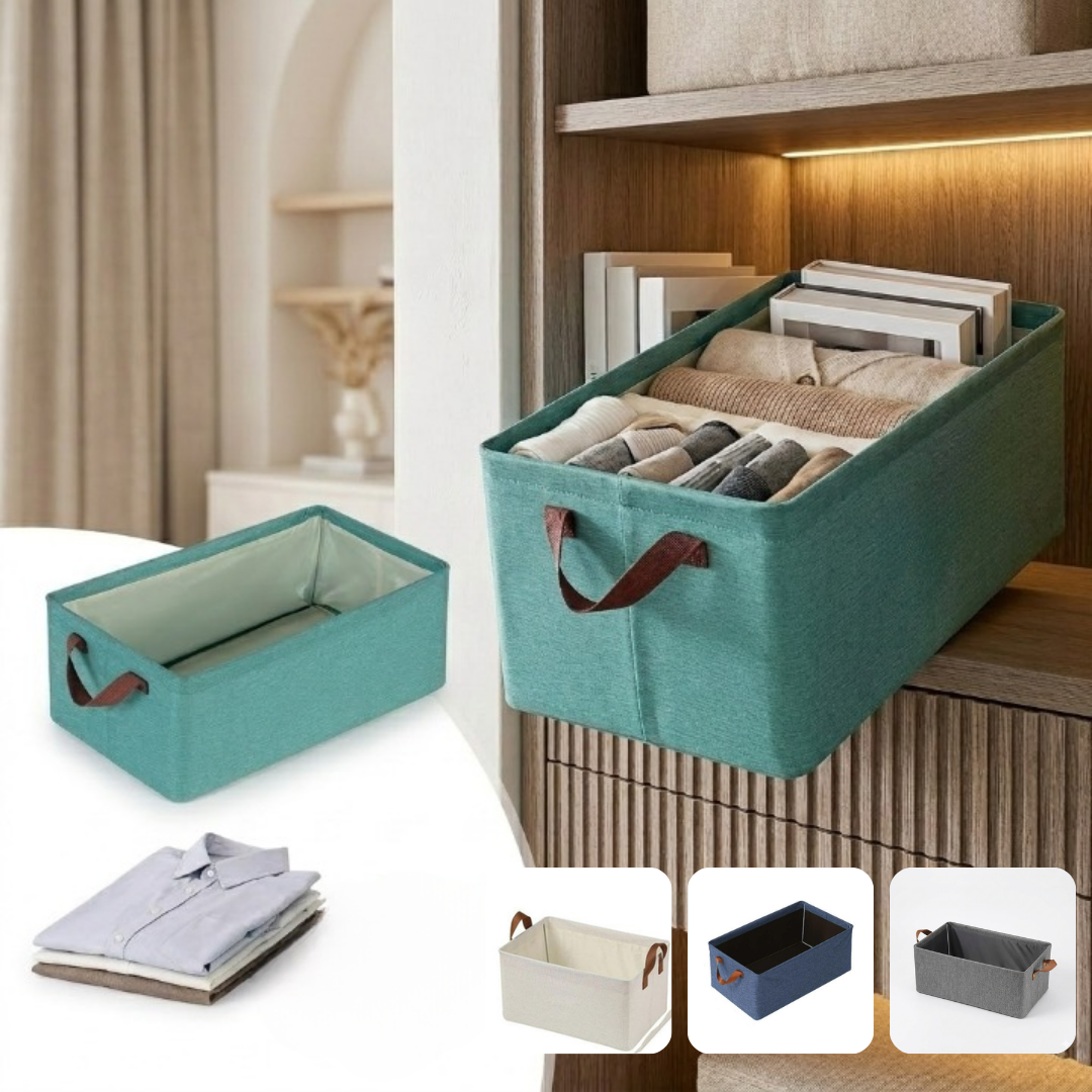 Boîte De Rangement Pliable Grande Capacité Avec Poignées Pour Organisation Maison – Couleur Aléatoire