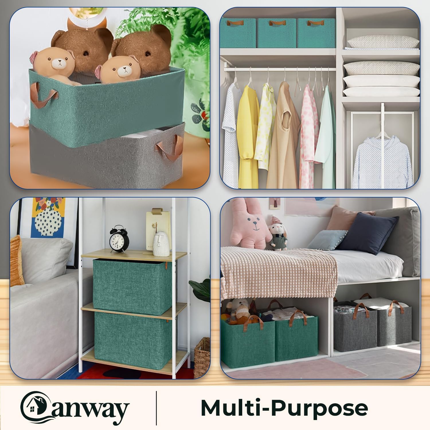 Boîte De Rangement Pliable Grande Capacité Avec Poignées Pour Organisation Maison – Couleur Aléatoire thumbnail 6
