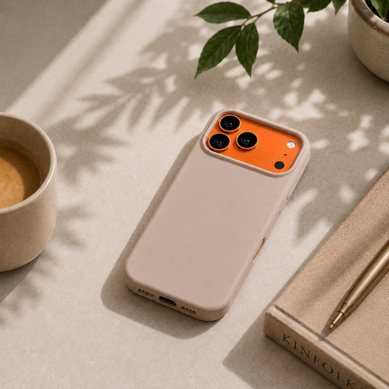 Coque Compatible Iphone 17 Pro Max – Silicone Beige Nude thumbnail 1