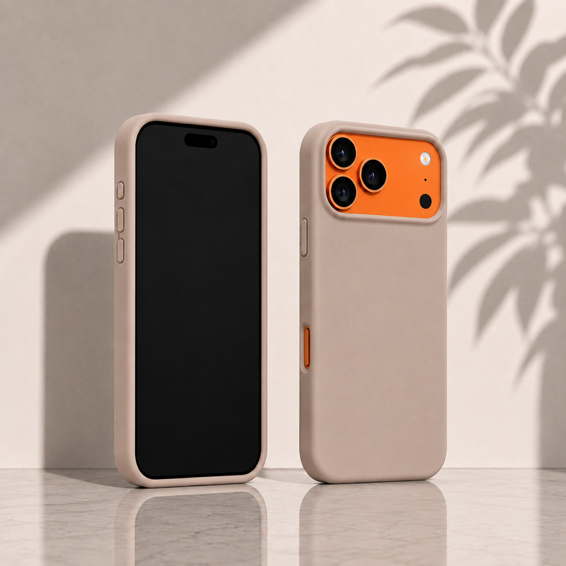 Coque Compatible Iphone 17 Pro Max – Silicone Beige Nude thumbnail 2