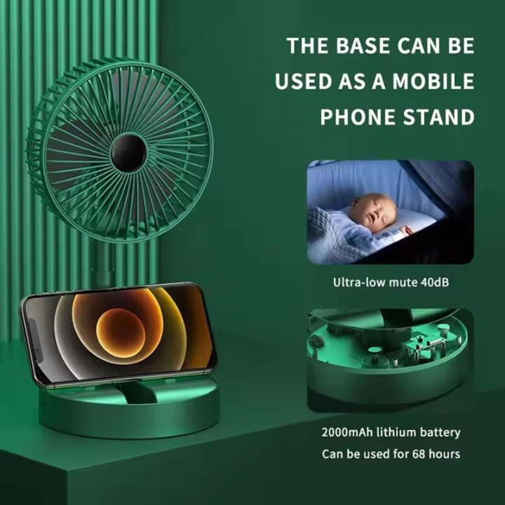 Ventilateur De Bureau Pliable Rechargeable Usb Silencieux Et Portable (couleur Aléatoire) thumbnail 5