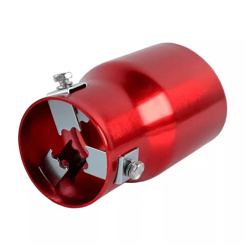Embout De Silencieux D'échappement De Voiture De Forme Ronde Rouge Tuyau Droit 63mm Entrée 2.5 thumbnail 3