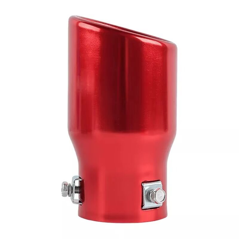 Embout De Silencieux D'échappement De Voiture De Forme Ronde Rouge Tuyau Droit 63mm Entrée 2.5 thumbnail 6