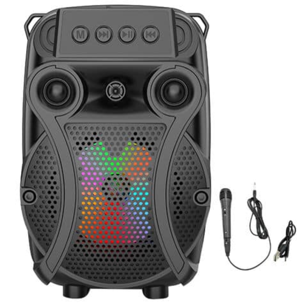 Enceinte Bluetooth Sans Fil Zqs1429 Avec Micro – Karaoké Portable Led thumbnail 1