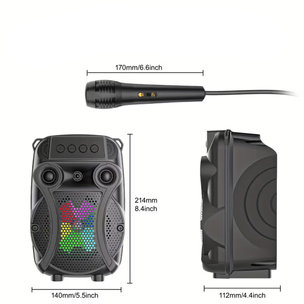 Enceinte Bluetooth Sans Fil Zqs1429 Avec Micro – Karaoké Portable Led thumbnail 3