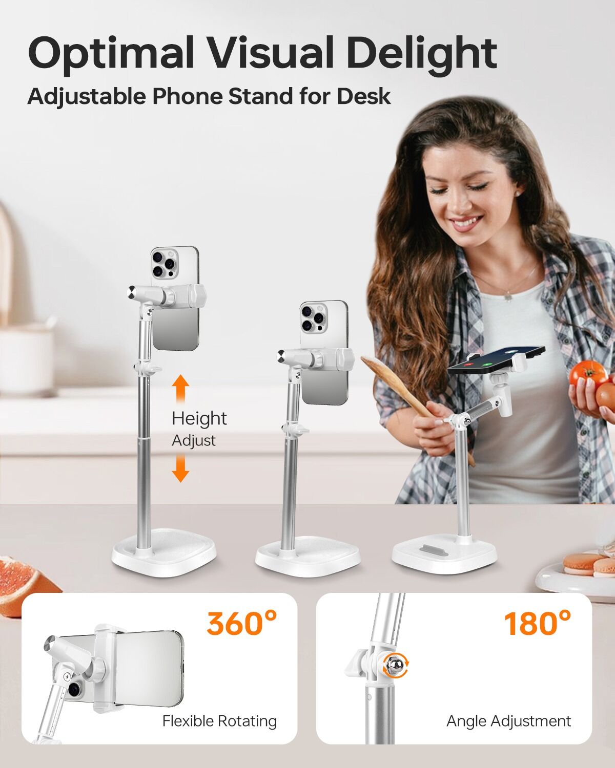 Support Téléphone 360° Réglable en Métal – Stable & Portable thumbnail 5