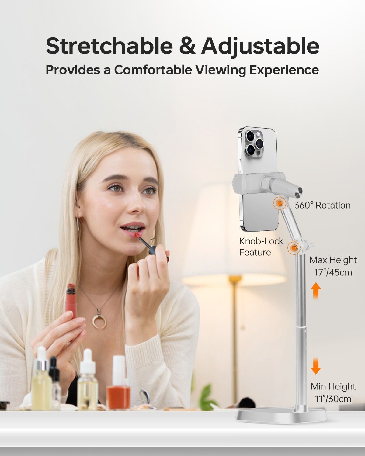 Support Téléphone 360° Réglable en Métal – Stable & Portable thumbnail 6