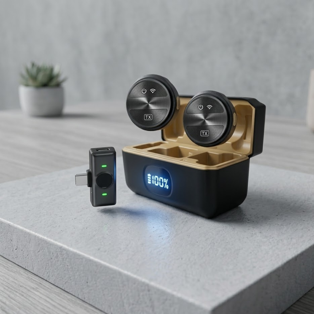 Micro Sans Fil Double Emetteur Type-c – Enregistrement HD pour Interviews & Streaming thumbnail 1
