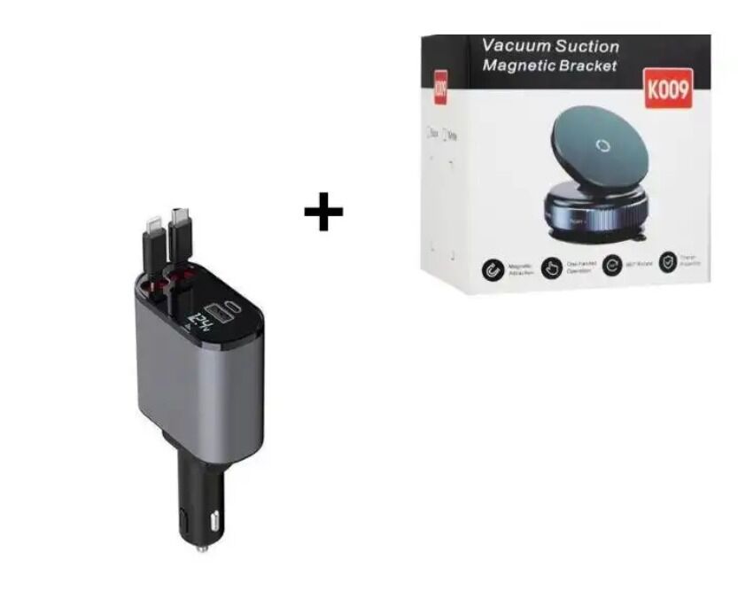 Pack Chargeur Voiture 12v + Support Téléphone Universel Recharge Rapide & Fixation Stable