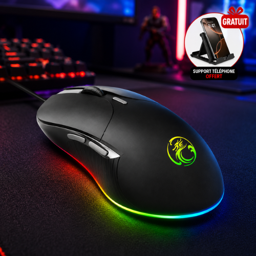 Souris Gaming Rgb + Support Téléphone Offert