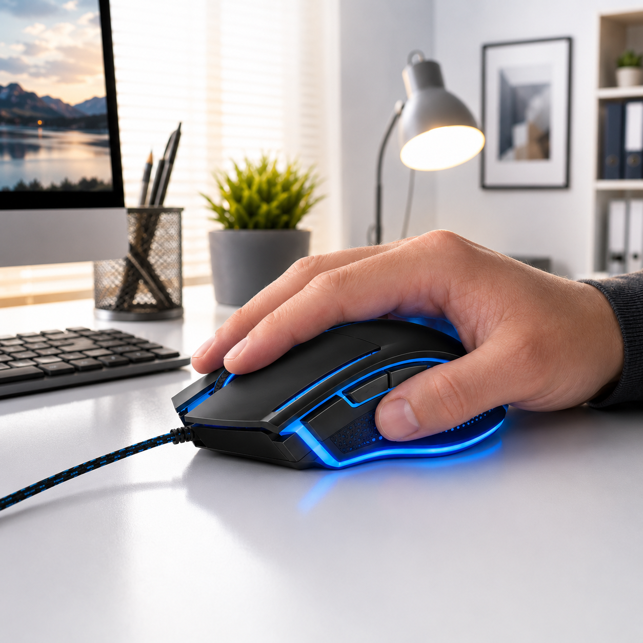 Souris Gaming Rgb Professionnelle Support Téléphone Offert Couleur Aléatoire thumbnail 3
