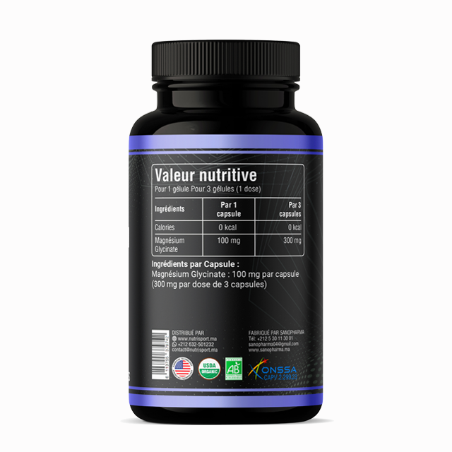 Magnésium Glycinate 300mg - Herboteca 90 Capsules