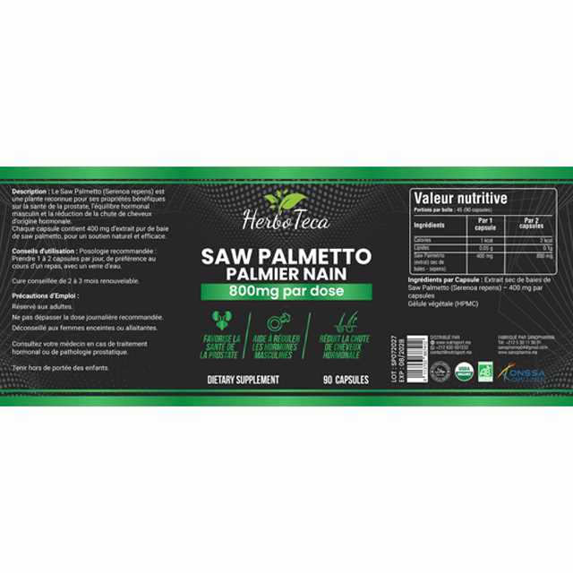 Saw Palmetto – Palmier Nain 800 Mg