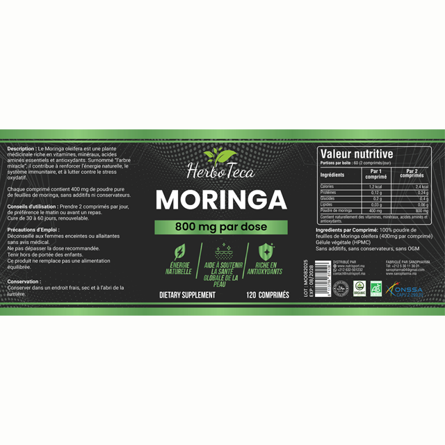 Moringa 800 Mg Par Dose