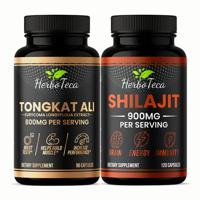 Pack Promo Energy & Test Boost Tongkat Ali 800mg 90 Caps + Shilajit 900mg 120 Caps