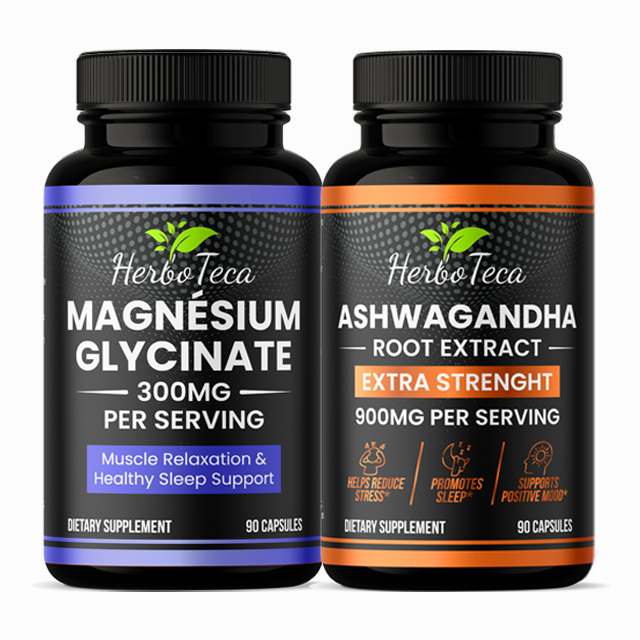 Pack Énergie Et Sérénité – Magnésium Glycinate 300mg & Ashwagandha 900mg – Herboteca